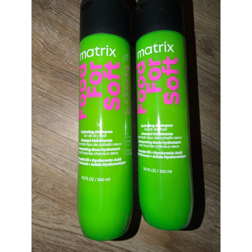 Matrix Food For Soft Shampoo Set of 2 Avocado Oil Hyaluronic Acid Hydrating hair